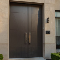 Porte d'entrée principale de style américain moderne OUNA, en métal, en aluminium, pivotante, pour maison, villa