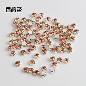 3D <b>Hand</b> Sewn Rhinestones Round 12 Facets Silver AAA Glass Pointback For DIY Wedding Dress Accessories - Product Image 4