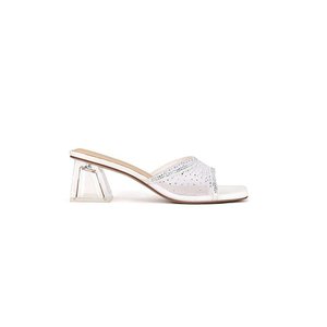 126 New Mesh Transparent Rhinestone High-heeled Shoes in Plus Size, Fashionable for Wearing on the Outside, One Foot Beach Shoes - Product Image 6