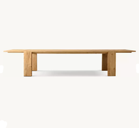 Table à manger rectangulaire extensible en chêne massif de style farmhouse RH OEM pour 8 personnes, idéale pour les restaurants, les hôtels, les villas, les bureaux