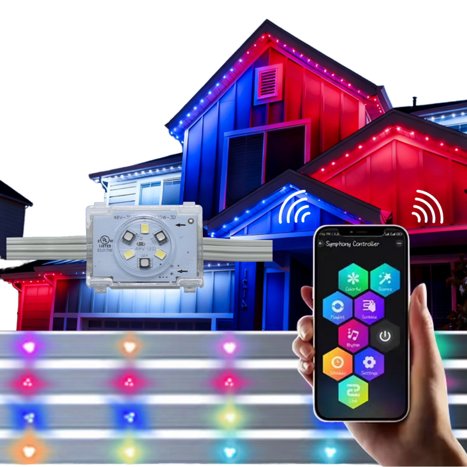 IP68 Jellyfish Light Controller Box Led Pixel RGB Smart 5M Christmas Lights Control Eaves Outdoor Decoration Warm White 30000