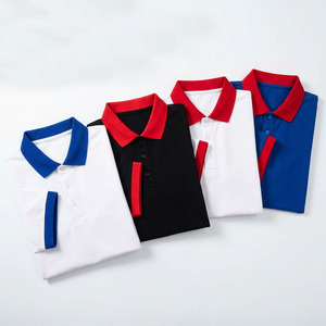 <span class=keywords><strong>Polo</strong></span> personnalisé avec logo, 220g, respirant, uniforme d'entreprise, vêtements de travail pour hommes, manches courtes, coton et polyester, col contrasté bicolore - Product Image 1