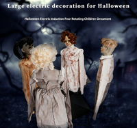 Ornamen Boneka Gantung Halloween yang Berputar dengan Desain Induksi Listrik untuk Tata Letak Tempat Tema Dalam Ruangan