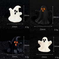 Mini figurines fantômes d'Halloween en résine, collection de statues fantômes avec yeux orange pour décorations de plateaux à plusieurs niveaux pour les fêtes.