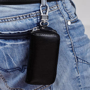 Porte-clés Andong pour hommes et femmes, en cuir de vache véritable, porte-clés de voiture, portefeuille de poche, porte-cartes - Product Image 2