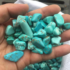 Toptan cilalı turkuaz işlenmemiş taş mavi taş eskitme taş yeşil kristal takla taşları reiki - Product Image 5