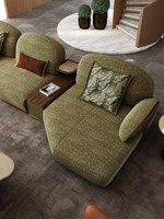 Canapé d'angle Shufulei en tissu chenille en forme de L, style médiéval, en bois massif, subventionné par le gouvernement Faoyi, pour salon