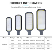 Lámpara de Calle LED DOB SMD 3030 de 50, 100, 150 y 200 Vatios, para Exteriores, Impermeable IP66, de Aluminio Fundido a Presión, Precio de Fábrica