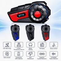 BT18-6 V5.1 Portée 1800M, Chat de groupe pour 6 utilisateurs, Partage de musique, Batterie 900mAh, 30H d'autonomie en conversation, Réduction de bruit CVC 8.0, Étanchéité IP67