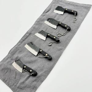 <span class=keywords><strong>Mini</strong></span> couteau droit en acier inoxydable pour chefs, avec manche en caoutchouc et étui de transport en cuir, adapté au camping - Product Image 4