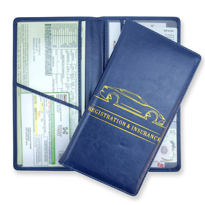 Logotipo personalizado Seguro Reparación de automóviles Regalo promocional Estuche para documentos de <span class=keywords><strong>vehículos</strong></span> Folleto de cuero Registro de automóviles y soporte de seguro - Product Image 1