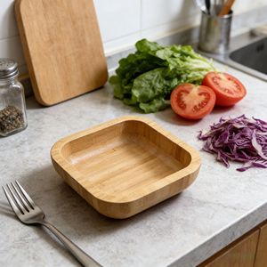 Ciotola per Insalata in Bambù Naturale Ecologica, Leggera e Non Tossica, Design Tradizionale per Uso Domestico e Catering Commerciale - Product Image 1