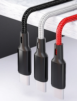 Cable de Carga y Transferencia de Datos USB C Macho a USB C Macho de 2 Metros, 60 W, 20 V, 3 A, con Trenzado de Nailon para Cargador de Teléfono Apple y Google