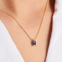 Collier avec pendentif en pierre d'anniversaire en acier inoxydable Dainty Month june