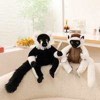 Vente en gros usine – Jouets en peluche lémur réaliste super doux en coton PP de 8 pouces, anti-stress, pour cadeaux d'anniversaire pour enfants