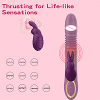 Neuer wiederaufladbarer, wasserdichter, stoßender Rabbit-Vibrator mit Klitoris- und G-Punkt-Stimulation, Heizfunktion und USB-Aufladung für erwachsene Frauen