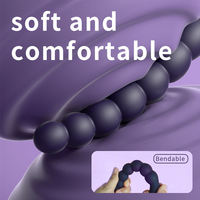 Bouchon anal pour débutants, perles à 7 billes, bâton vibrant en silicone + ABS, étanche, jouet sexuel pour adultes, 10 fréquences pour l'entraînement à l'expansion anale