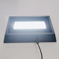 Luminaire LED ultra-lumineux décoratif noir mat avec base en bois et affichage 3D en cristal pour usage domestique