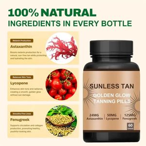 Pillole Abbronzanti Senza Sole di Alta Qualità con Astaxantina, Licopene e Fieno Greco, Capsule <span class=keywords><strong>per</strong></span> la Cura della Pelle <span class=keywords><strong>per</strong></span> Adulti - Product Image 4