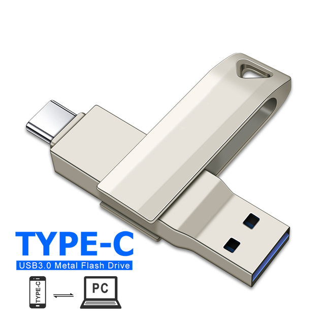 2-in-1 Metal USB Flash Drive Dual Purpose Portable Storage Solution
