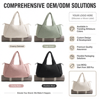 Tas Tote Gym Polyester Anti Air Ultra Ringan Custom Grosir dengan Tali Serut yang Dapat Disesuaikan dan Kantong Botol Air untuk Wanita