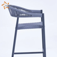 Meubles de bar en corde tissée moderne pour cafés chaises de salle à manger chaise de tabourets de bar en osier et rotin de hauteur pour bistro