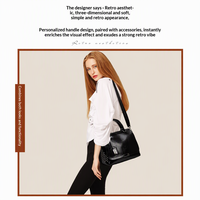 Sac à main bandoulière rétro pour femme avec fermeture éclair supérieure et sangle amovible, idéal pour le bureau et les trajets quotidiens