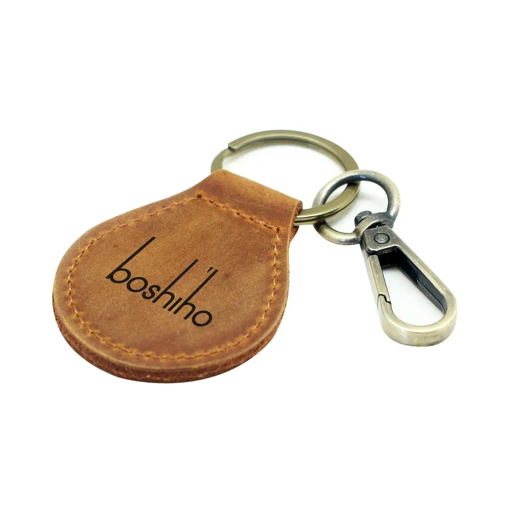 Boshiho Hand Made Ultimate พวงกุญแจหนัง Full Grain หนัง Valet Key Chain กับเข็มขัด Quick Detach Key Organizer