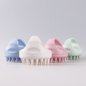 Biodegradable Wheat Straw Scalp Exfoliator Care Hair Washing Shampoo <b>Brush</b> Soft Silicone Scalp Massager - Product Image 6