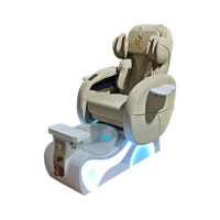 Fauteuil de pédicure électrique professionnel moderne inclinable, avec spa pour les pieds en verre réglable sans tuyauterie pour salon de beauté des ongles