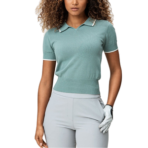 Solid plain color turn over collar Custom Wholesale High Quality Polyester Breathable pink Polo Shirt for Women - Product Image 1