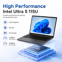 Ordinateur portable professionnel ultra-fin 14 pouces Intel Ultra 5 115U, série Ultra, DDR5 6400MTs, Windows 11, directement de l'usine