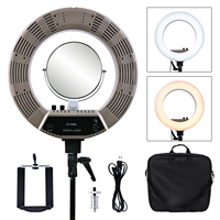 Anneau lumineux LED de 18 pouces avec trépied, intensité réglable 3200-5500K, éclairage vidéo pour photographie, maquillage, diffusion en direct, caméra