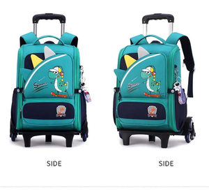 Nouveau sac à roulettes pour enfants 2023, pour les élèves du primaire, sacs d'école à roulettes, dos amovible, double usage - Product Image 6