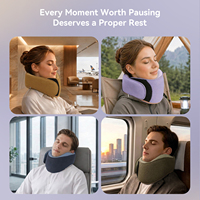 Oreiller de voyage personnalisé en mousse à mémoire de forme souple en forme de U avec logo personnalisé, portable, antibactérien, léger pour l'avion et la voiture