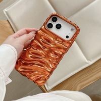 Coque de téléphone 3D pour iPhone 17, motif crème fouettée, brillante, anti-traces de doigts, en TPU électroplaqué, pour femmes
