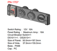 Prise d'alimentation double USB 3.1A et allume-cigare 12V avec voltmètre et interrupteur à bascule 16A ON/OFF pour applications marines