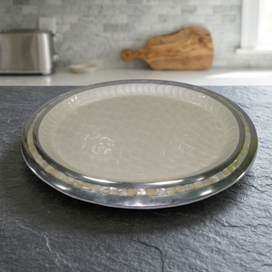 Plaque en aluminium avec intérieur émaillé et nacre - Product Image 2
