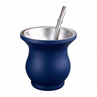 Vente en gros de gobelets à yerba mate en acier inoxydable à double paroi de 300 ml, en acier inoxydable 18/8