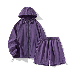 Ensembles coupe-vent personnalisés avec logo – Shorts et vestes coupe-vent en nylon pour hommes et femmes - Product Image 2