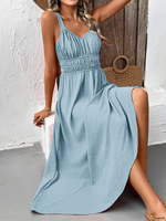 Robe d'été PRETTY STEPS 2026 pour femme, robe maxi élégante noire sans manches, robe dos nu à bretelles spaghetti
