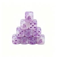Dés à six faces personnalisés avec logo, couleur violet clair, perles en résine acrylique, dés à six faces en gros, coins arrondis, dés D6