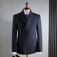 Herren Brauner Zweireiher 3-Teiliger Anzug im Italienischen Stil mit Schalkragen Luxuriöses Wickeldesign Gala Roter Teppich Designer-Abendanzug