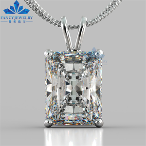 IGI bersertifikat <span class=keywords><strong>14K</strong></span> emas padat kuning emas liontin kalung 1ct 2ct 3ct potongan bercahaya Lab tumbuh berlian perhiasan - Product Image 1