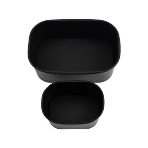 Boîte alimentaire en papier kraft jetable écologique, bol en papier carré avec couvercle, résistant à la graisse, conteneur alimentaire à emporter pour restaurant - Product Image 4