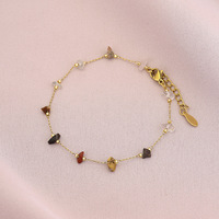 Bracelet classique en argent à cinq feuilles de trèfle, style européen et américain, pour femme, accessoires en acier inoxydable inaltérable, simple