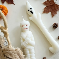 Bougies Pilier Artisanales Fantaisie en Gros pour Halloween, Cadeaux de Fête, Décorations Maison Fantôme et Mummie, Bougies Parfumées en Cire de Soja