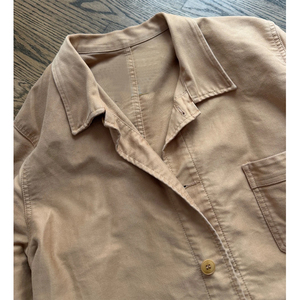 Custom Men's Blue Cotton <strong>Moleskin</strong> Chore Coat Durable Utility Work Outerwear French Workwear Jacket - Product Image 2
