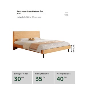 เตียงติดผนังไม้มะฮอกกานีแบบกำหนดเอง 0.8-2 ม. ห้องนอนใหญ่สไตล์โมเดิร์นมินิมอล เตียงคู่ 1.8 ม. เตียงเดี่ยว 1.2 ม. - Product Image 2