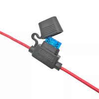 Porte-fusible standard 12 volts 16AWG Longueur 300mm Porte-fusible en ligne avec fusible 3A 5A 10A 15A